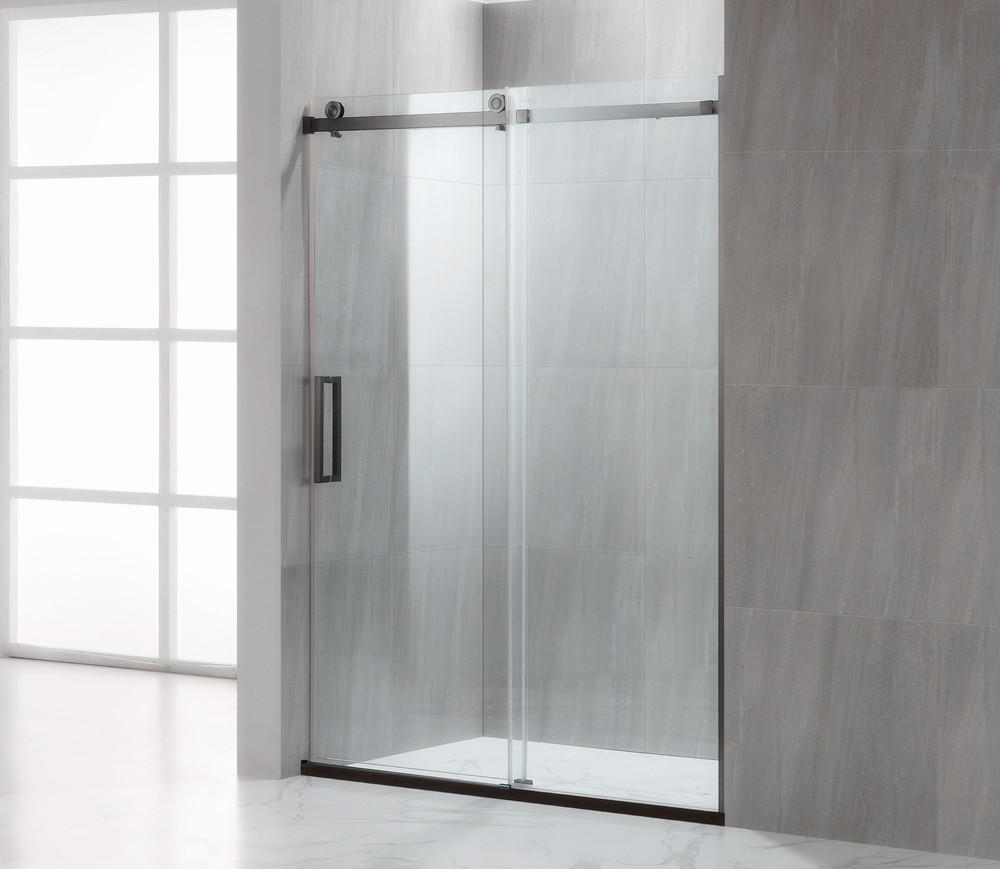 frameless shower door width