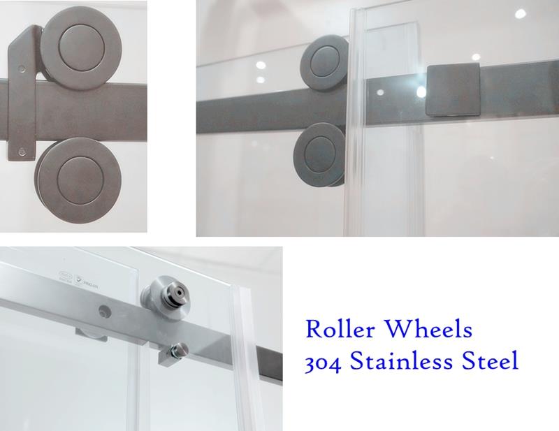 frameless shower door width