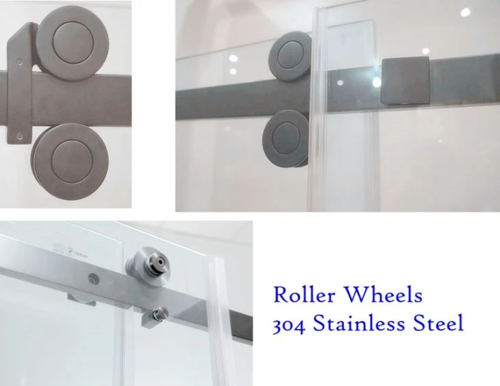 Double Black Sliding Door Shower Screen